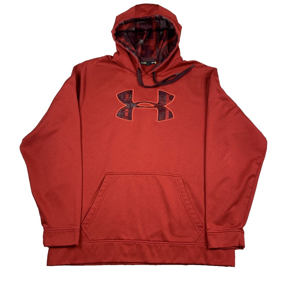 Under Armour Storm Hoodie Mens‎ XL Red ColdGear Pullover Fleece